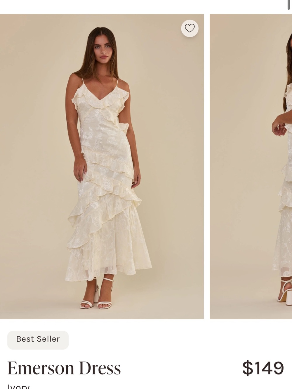 Birdy Grey Ivory Emerson Ruffle Maxi Dress